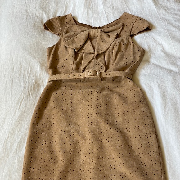 Eva Franco Faux Suede Bow Detail Dress size 4 - Picture 5 of 8